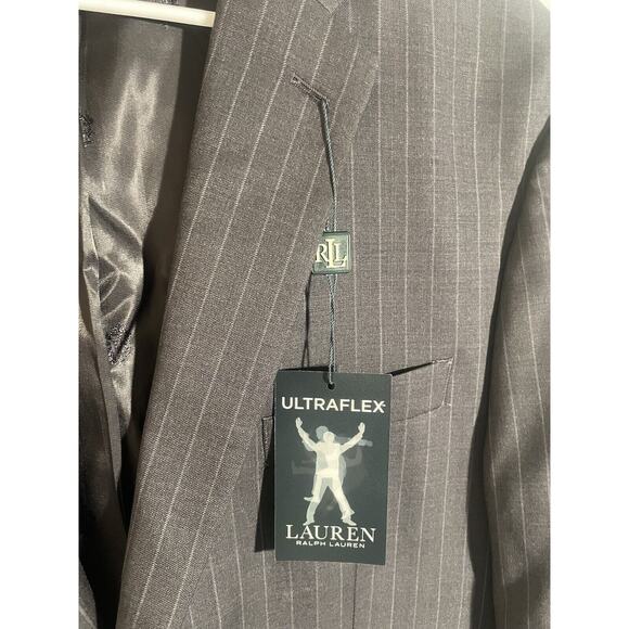 $699 NWT RALPH LAUREN ULTRAFLEX PINSTRIPE BLACK SUIT JACKET MEN’S 46R - Picture 4 of 14